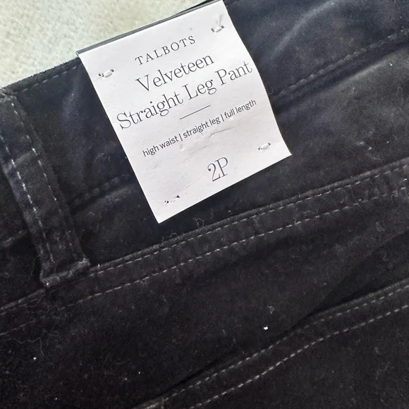 Talbots Black Velvet Petite Pants - Picture 3 of 5